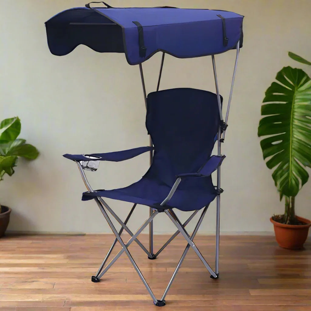 Chaise de Pêche Pliable avec Auvent Intégré