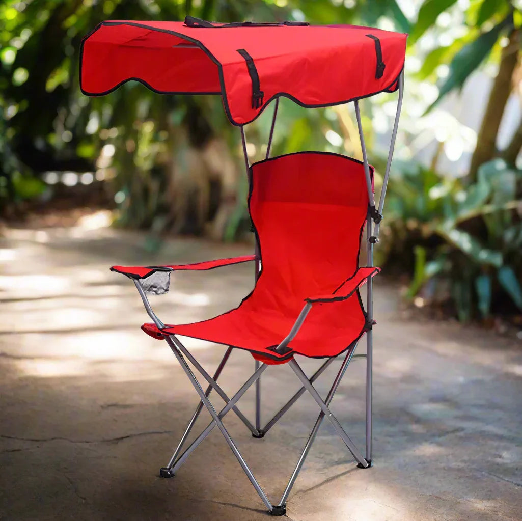 Chaise de Pêche Pliable avec Auvent Intégré