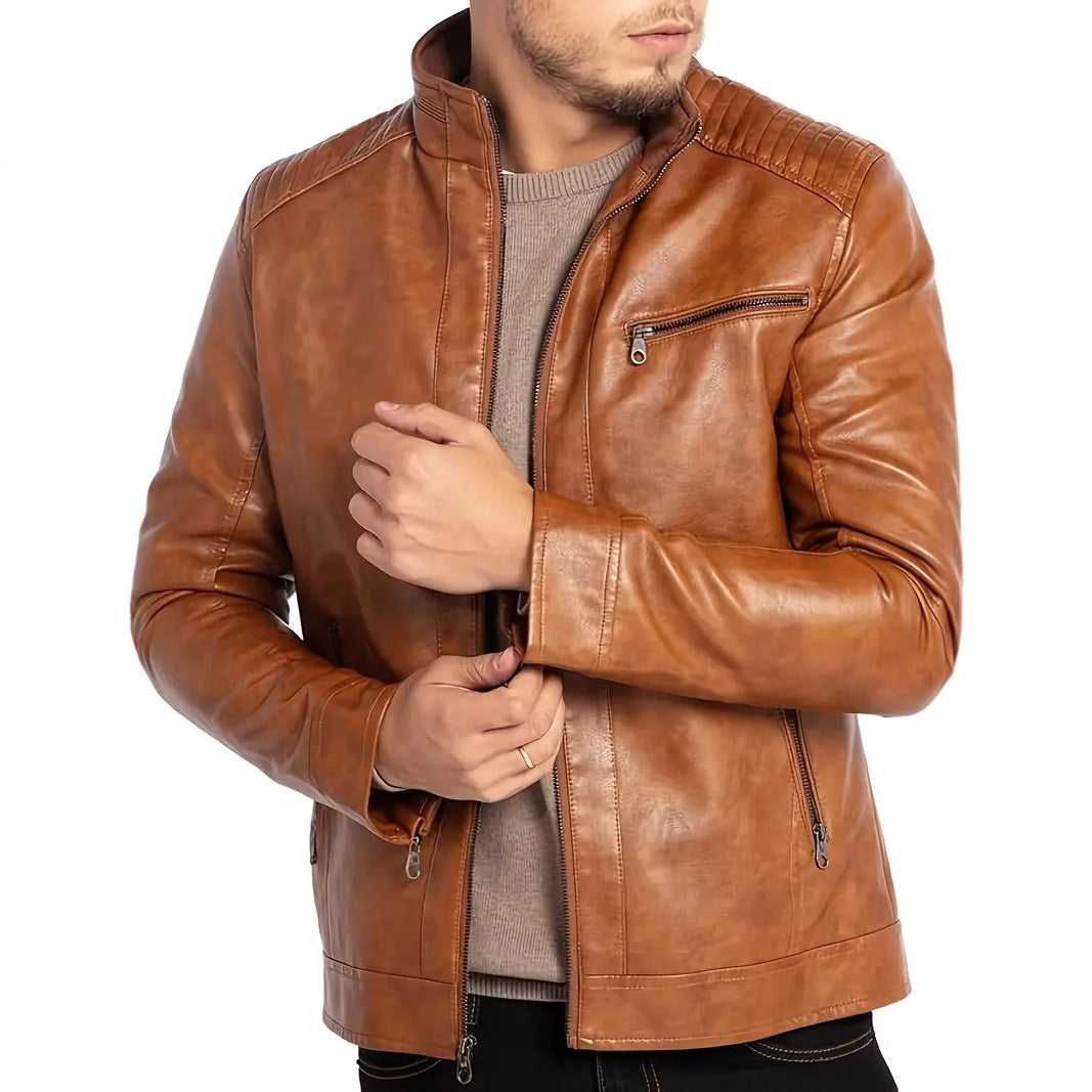 Men’s Premium Genuine  Motorcycle Leather Jacket – Classic Slim Fit