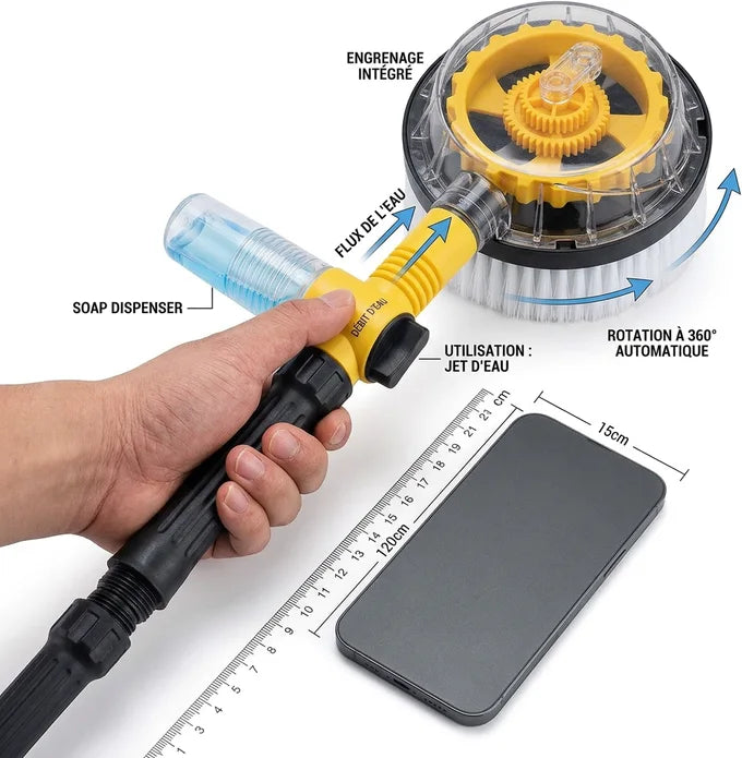 Brosse Lavage Auto Rotative 360°