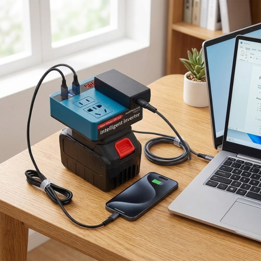 محوّل طاقة محمول كيشغّل جميع أجهزتك في أي مكان