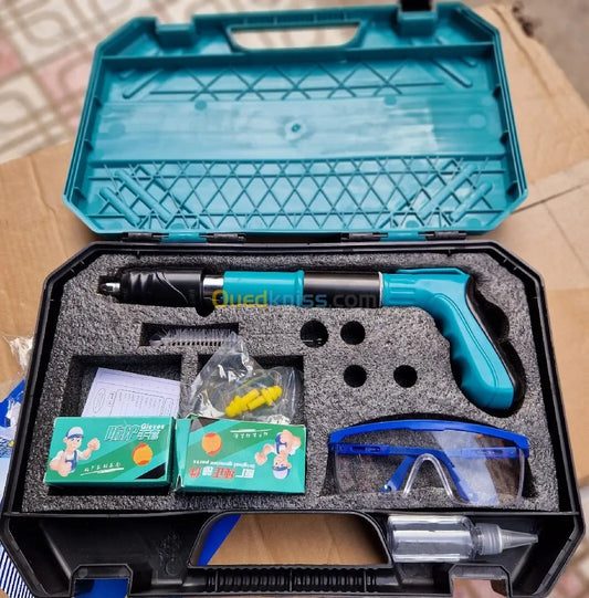 Kit de fixation murale – Pistolet manuel + accessoires (100 clous)